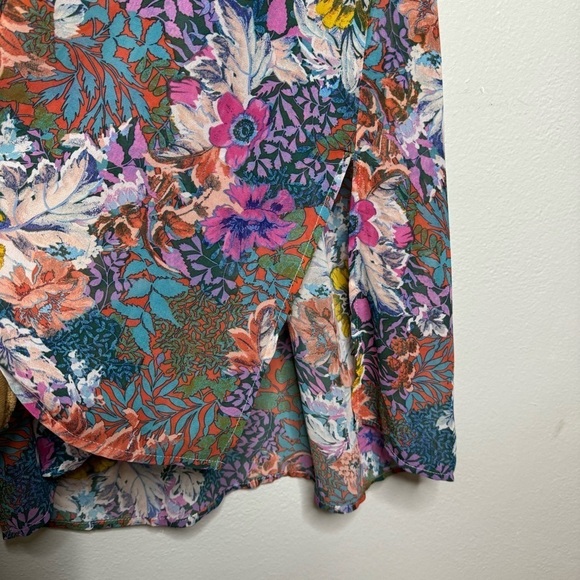 Anthropologie Womens XS Akemi + Kin Multicolor Valencia Floral V Neck Dress - Picture 13 of 16